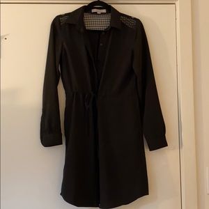Loft black button down dress